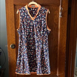 Callaway Navy and Orange Floral Top